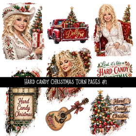 Hard candy Christmas Torn Pages UV DTF Decal sheets 5 Designs available