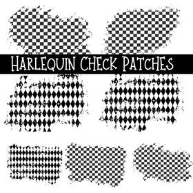 Harlequin Check Patches - UV DTF Decal sheet