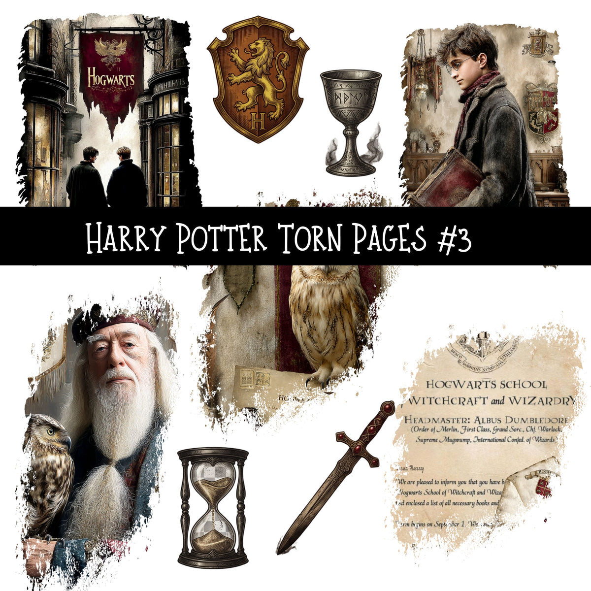 Harry Potter Torn Pages Decal sheets 4 designs available