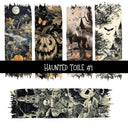 Haunted Toile Torn Pages UV DTF Decal sheets 6 Designs available