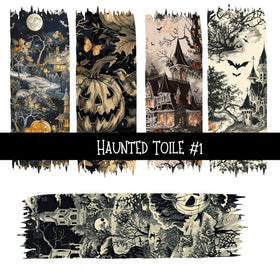 Haunted Toile Torn Pages UV DTF Decal sheets 6 Designs available