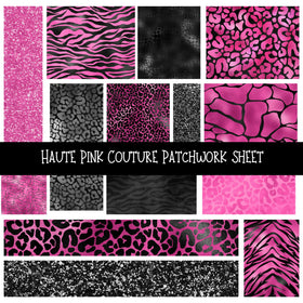 Haute Pink Couture  Patchwork precut vinyl sheet available in 12x12 or 6x6 sizes