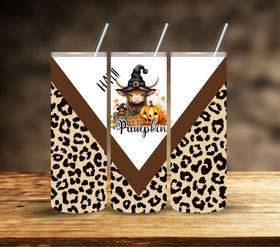 Hay Pumpkin highland cow V Split vinyl tumbler wrap