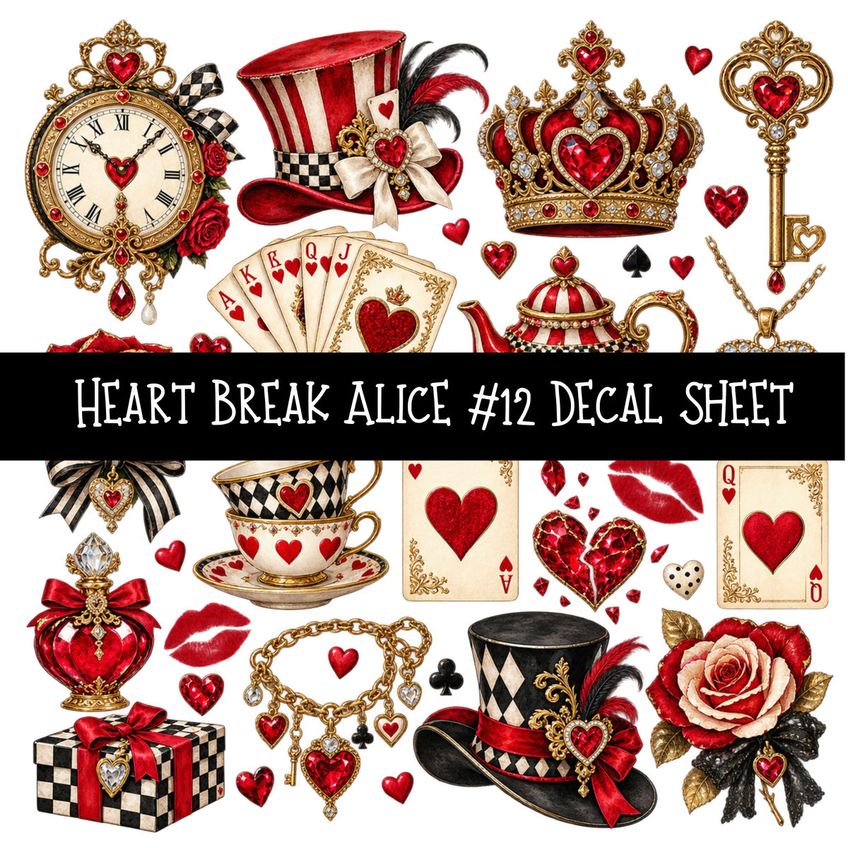 Heartbreak Alice UV DTF Decal sheets 20 Designs available