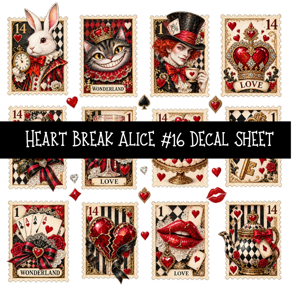 Heartbreak Alice UV DTF Decal sheets 20 Designs available