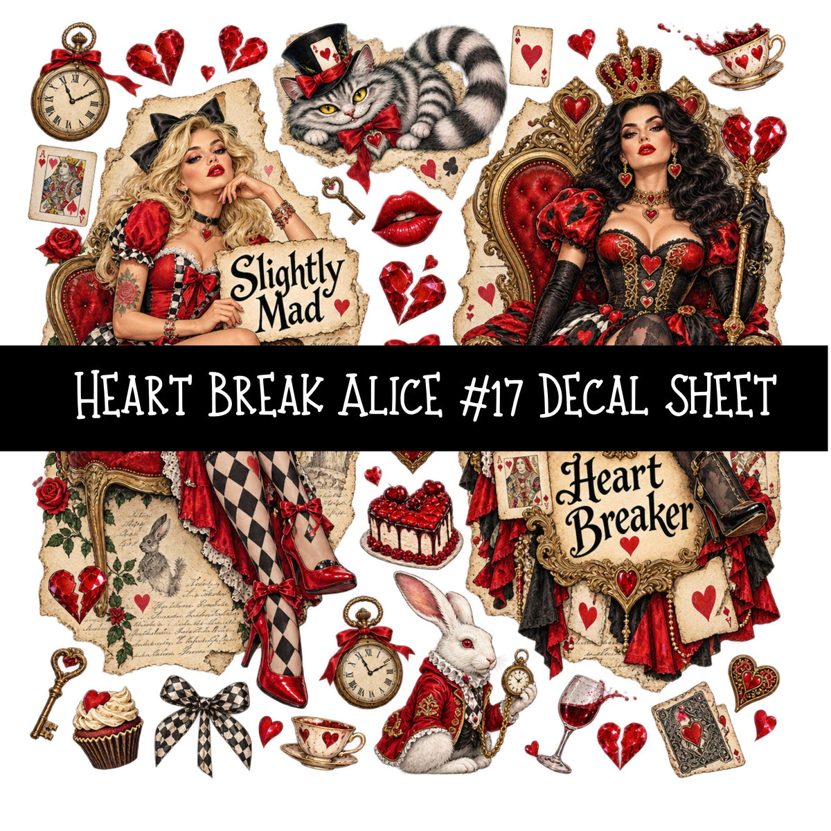 Heartbreak Alice UV DTF Decal sheets 20 Designs available