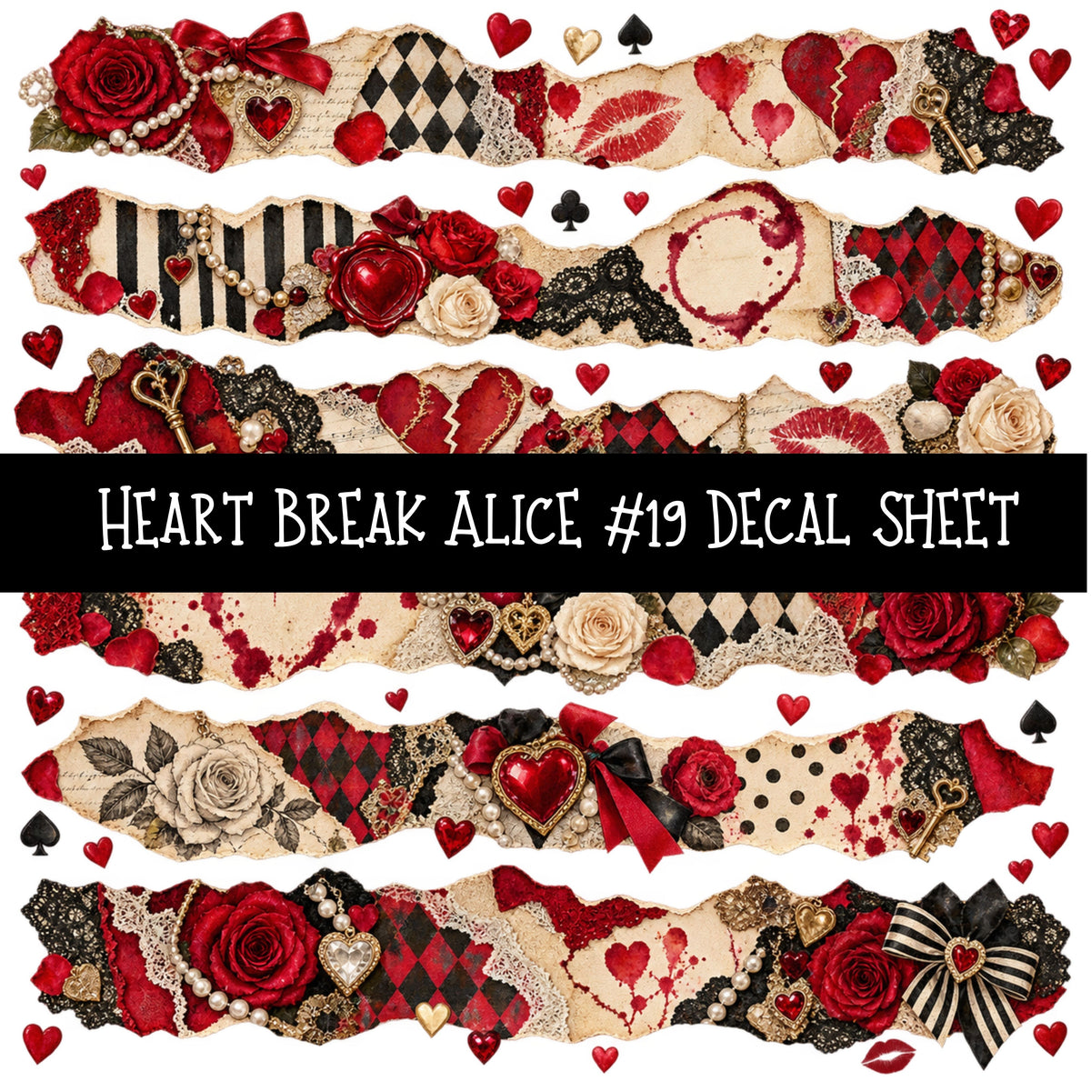 Heartbreak Alice UV DTF Decal sheets 20 Designs available