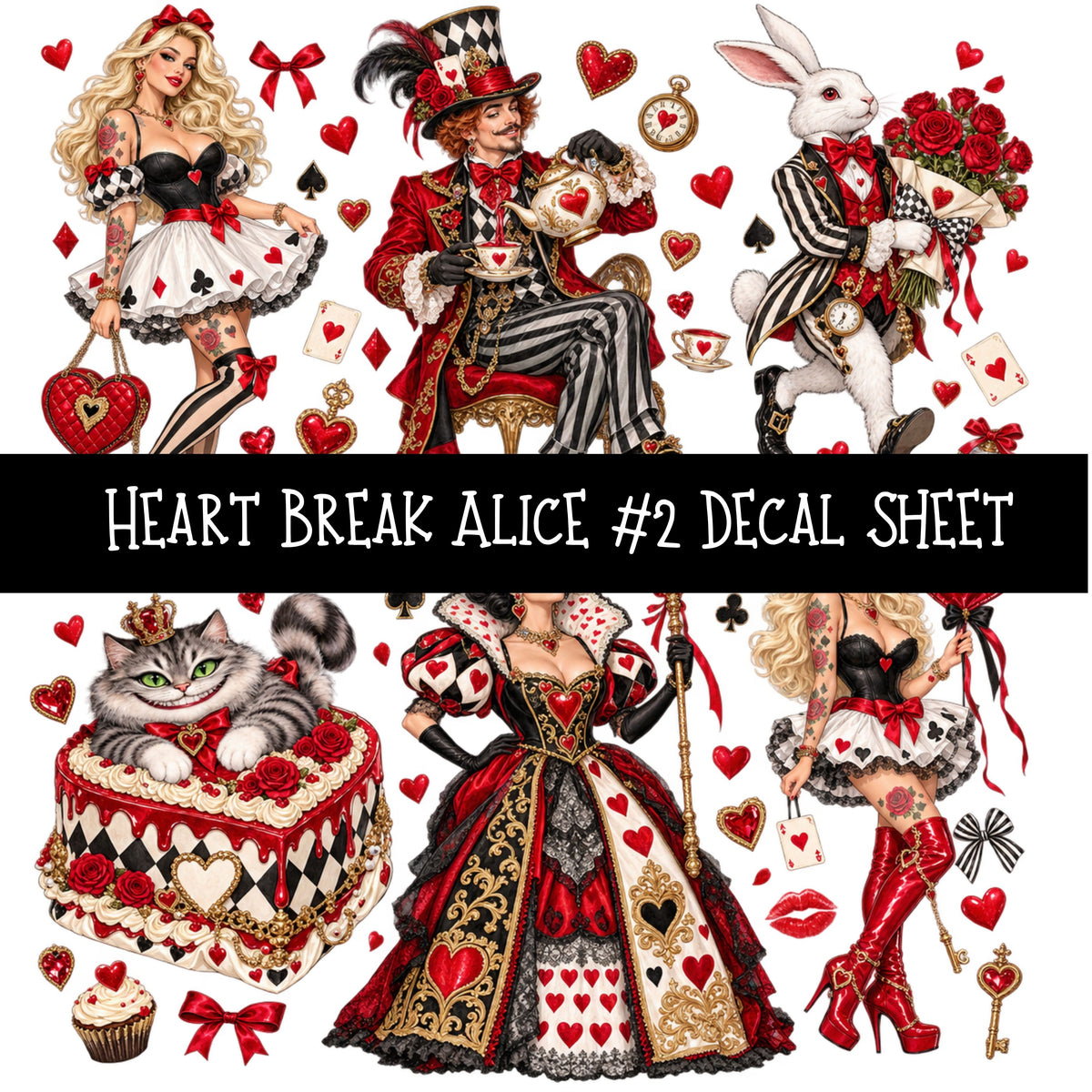 Heartbreak Alice UV DTF Decal sheets 20 Designs available