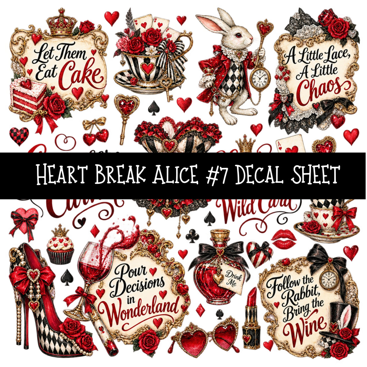 Heartbreak Alice UV DTF Decal sheets 20 Designs available
