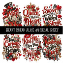 Heartbreak Alice UV DTF Decal sheets 20 Designs available
