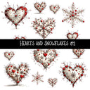 Hearts and Snowflakes UV DTF Decal sheets 2 to choose from