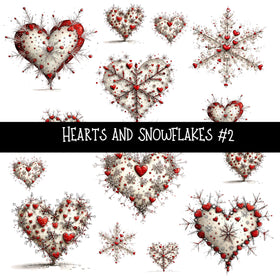 Hearts and Snowflakes UV DTF Decal sheets 2 to choose from