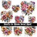 Hearts in Bloom UV DTF Decal Sheets