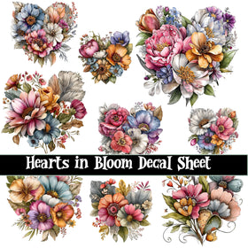 Hearts in Bloom UV DTF Decal Sheets