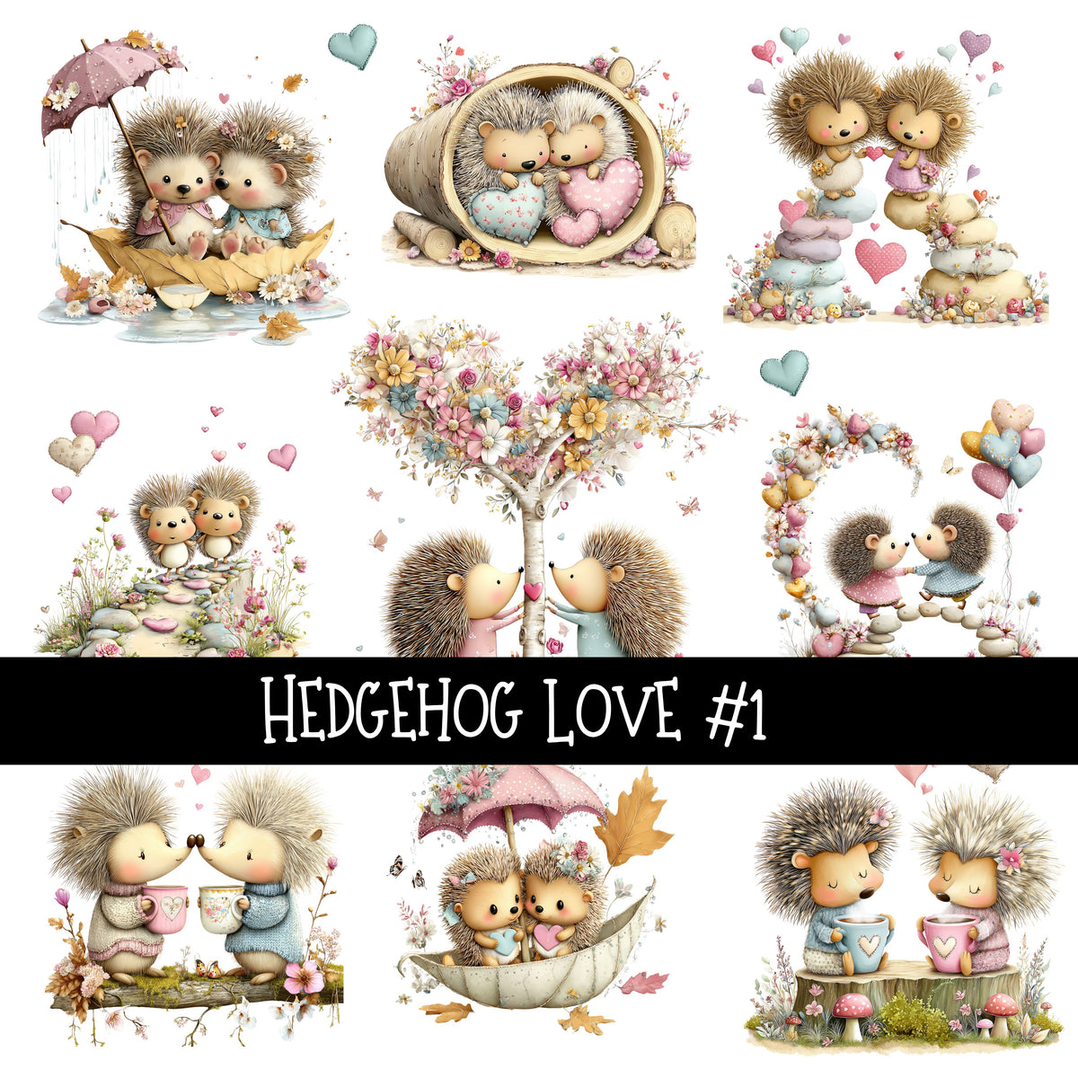Hedgehog Love UV Decal sheets 2 to choose from