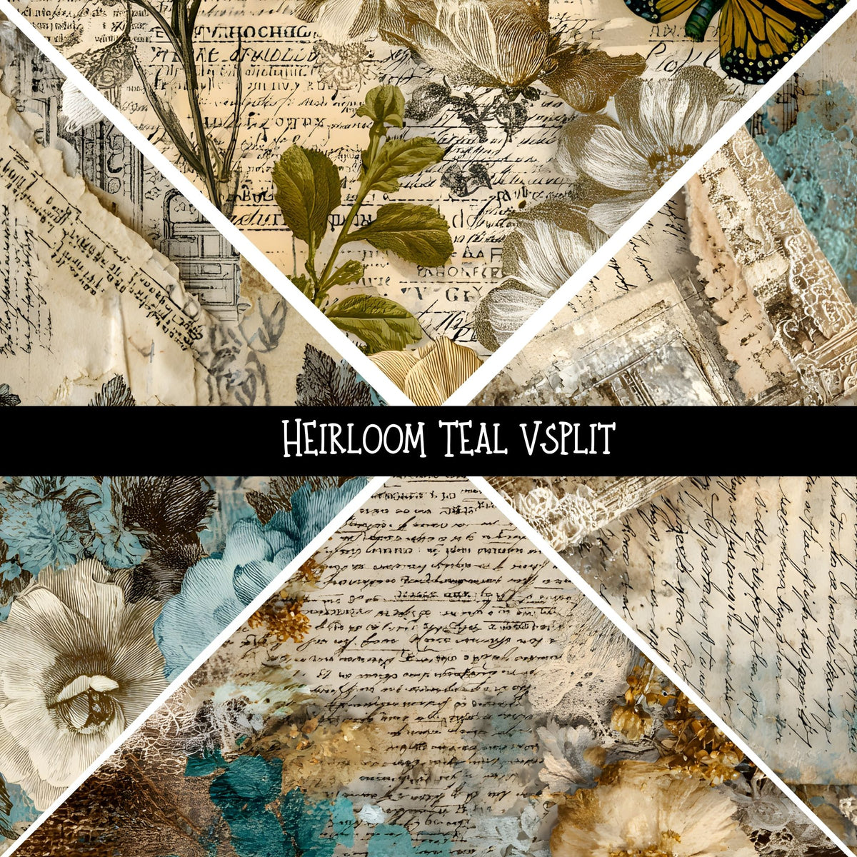 Heirloom Teal precut Vsplit 12x12 vinyl sheet