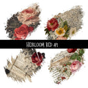 Heirloom Red Torn Pages UV DTF Decal sheets 7 Designs available