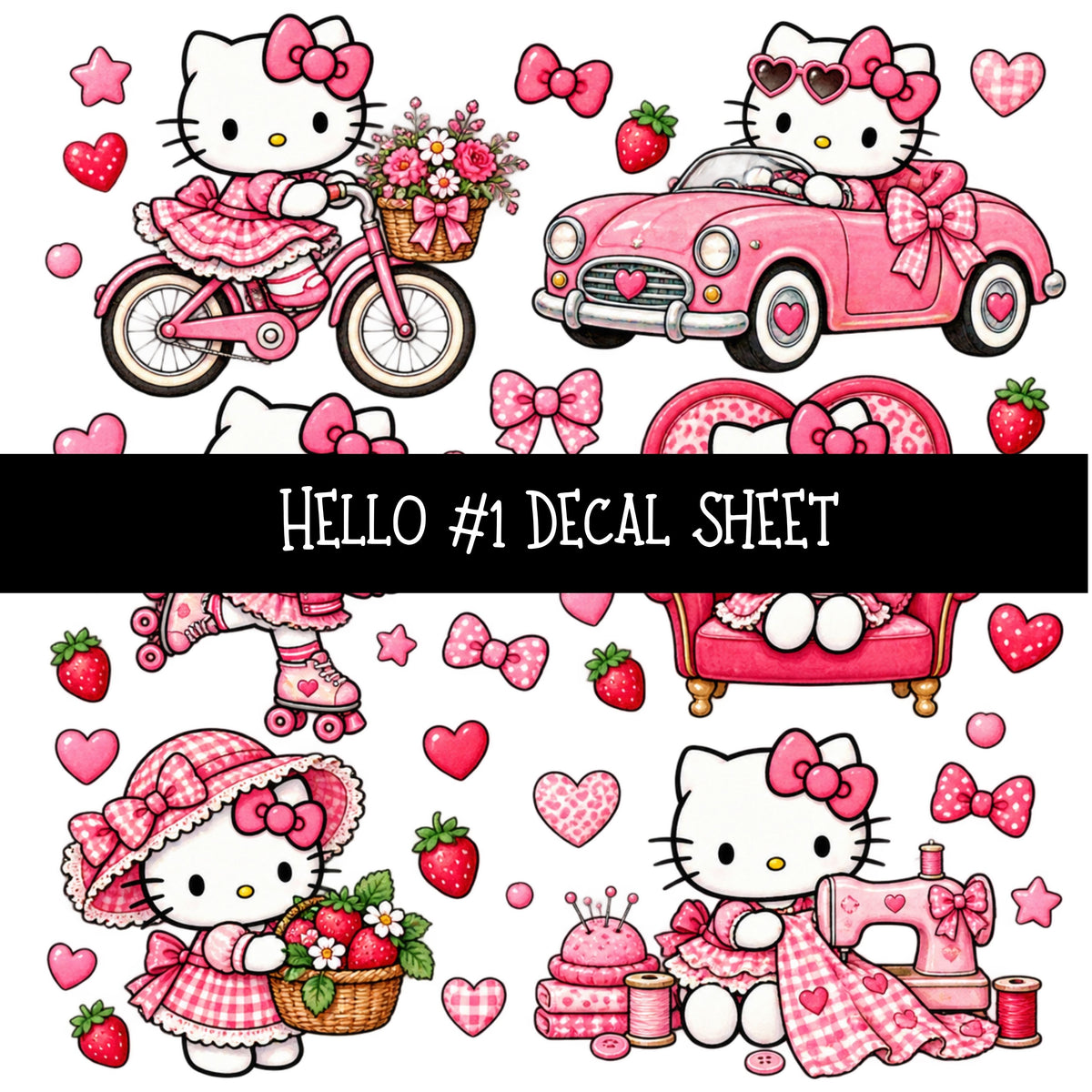 Hello UV DTF Decal sheets 11 Designs available