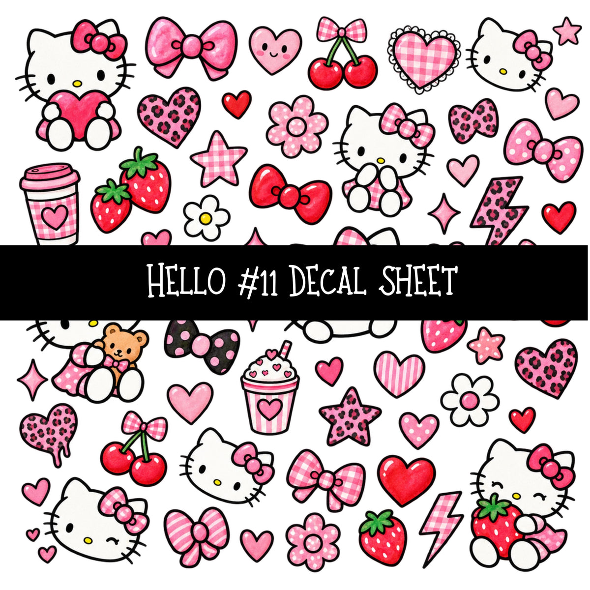 Hello UV DTF Decal sheets 11 Designs available