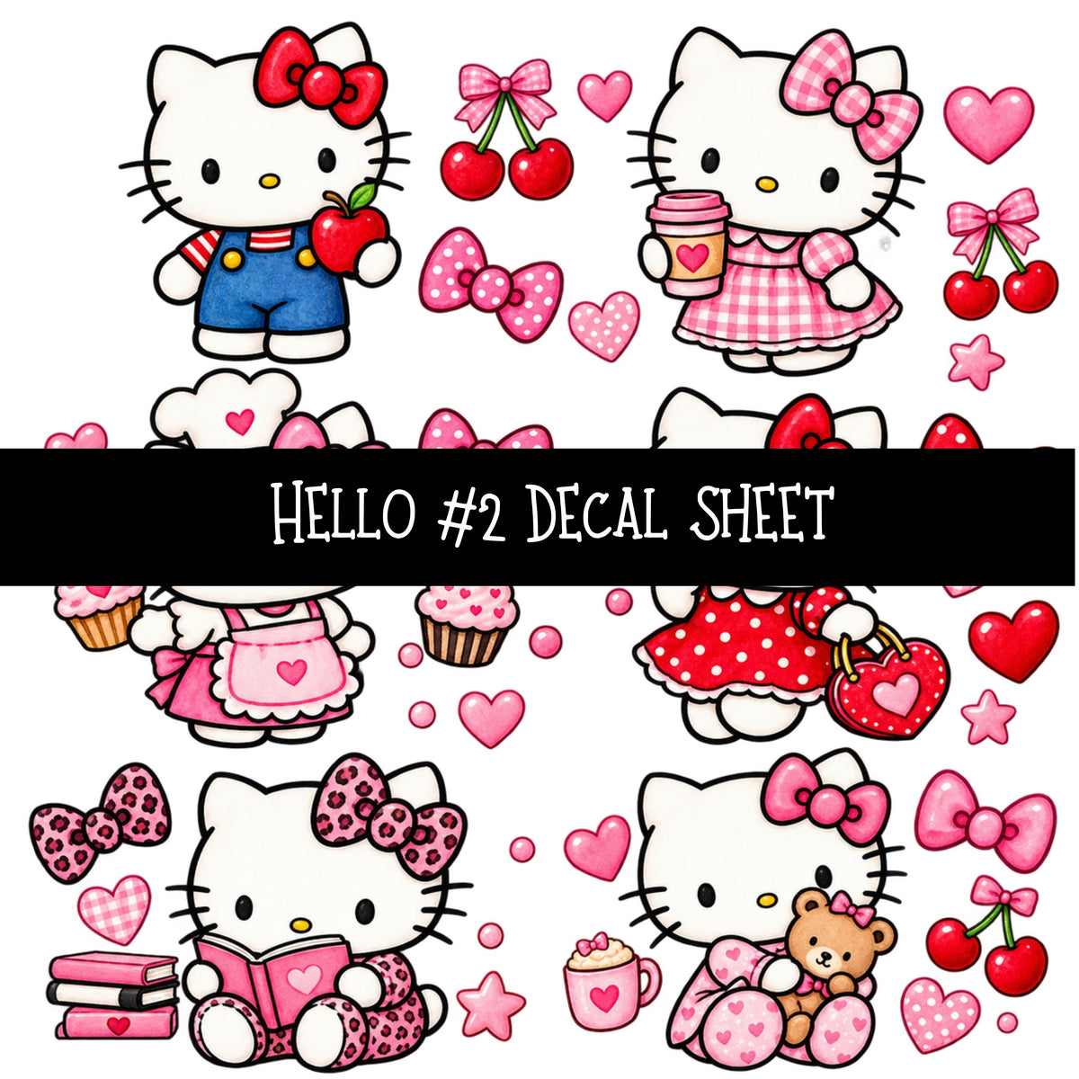 Hello UV DTF Decal sheets 11 Designs available