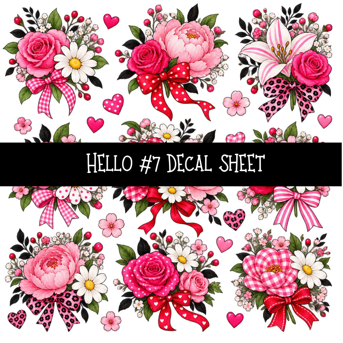 Hello UV DTF Decal sheets 11 Designs available