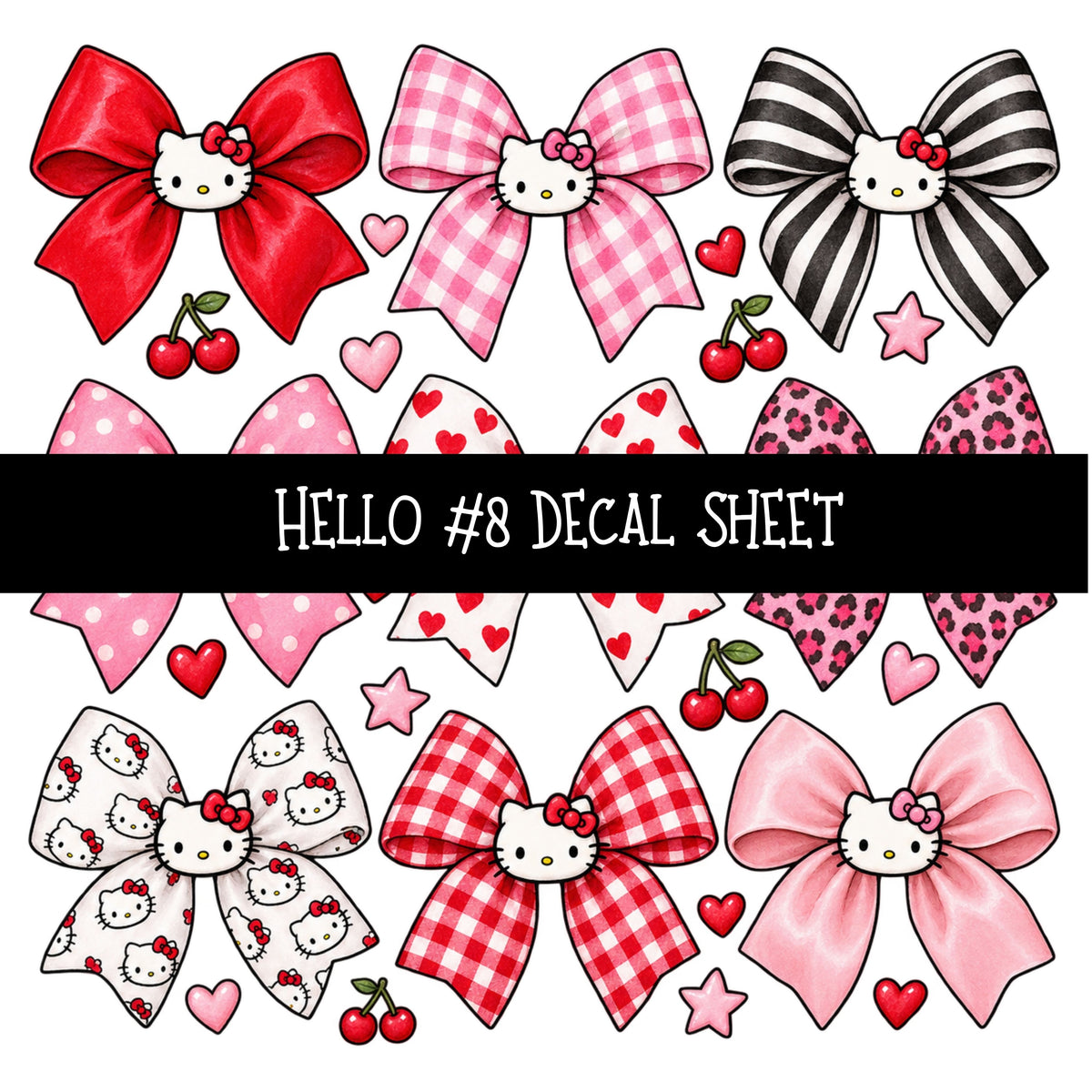 Hello UV DTF Decal sheets 11 Designs available