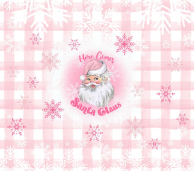 Pink Snowflakes Here comes Santa Clause Vinyl wrap