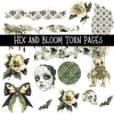 Hex and Bloom Torn Pages - UV DTF Decal sheet