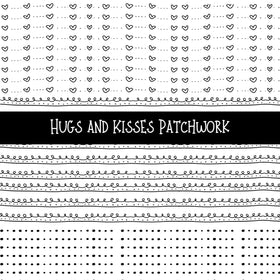 Hugs and Kisses Doodle Patchwork Set