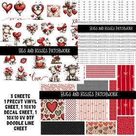 Hugs and Kisses Doodle Patchwork Set