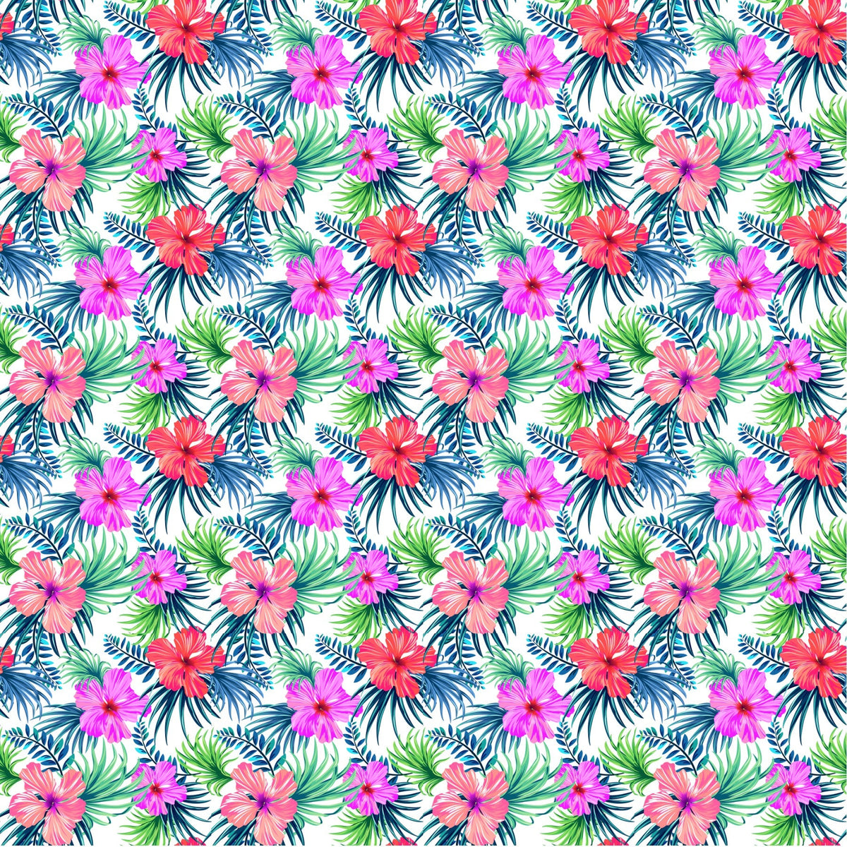 Hibiscus And Palm - Adhesive Vinyl