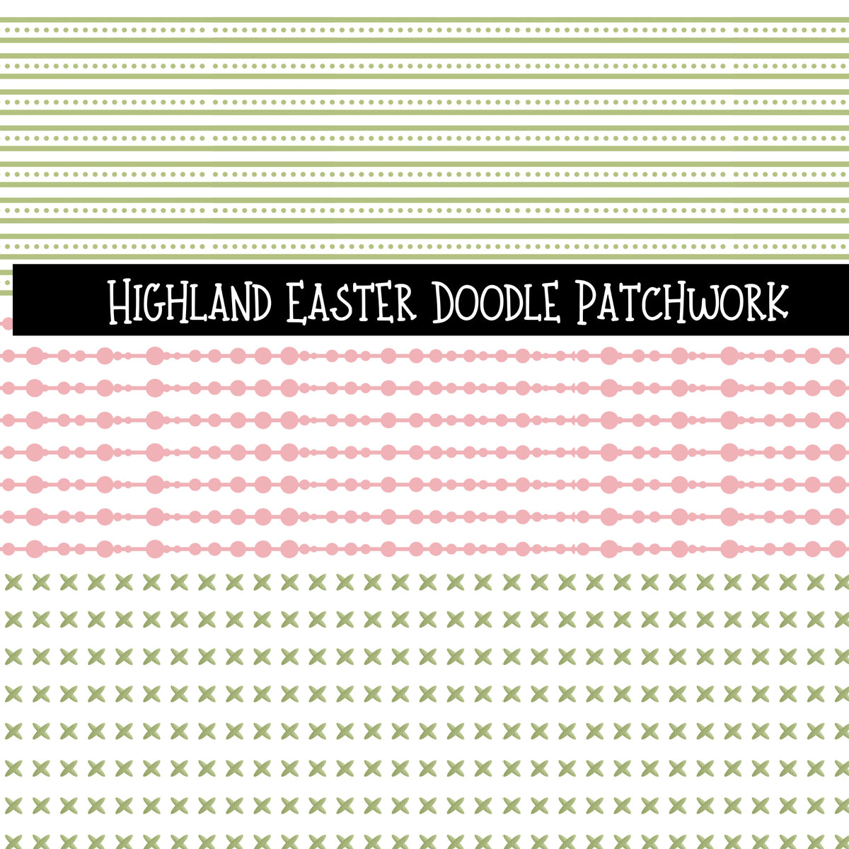 Highland Easter Doodle Patchwork Set