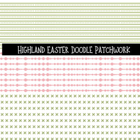 Highland Easter Doodle Patchwork Set