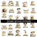 Highland and Daisies Doodle Patchwork Set