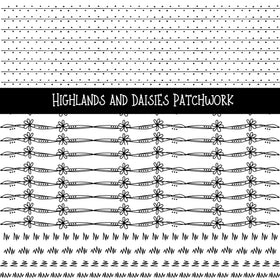 Highland and Daisies Doodle Patchwork Set