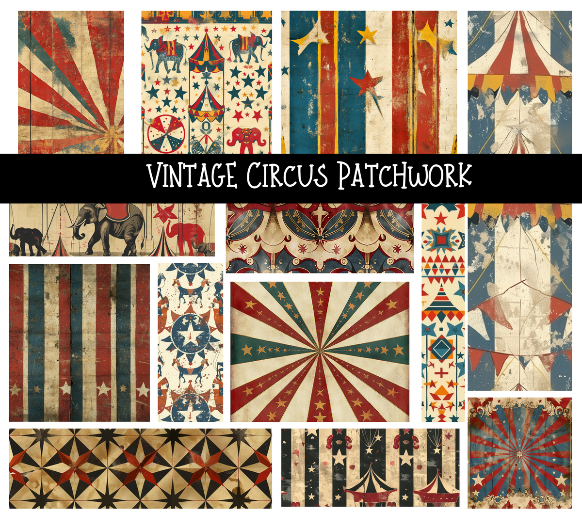 Vintage Circus Patchwork Set