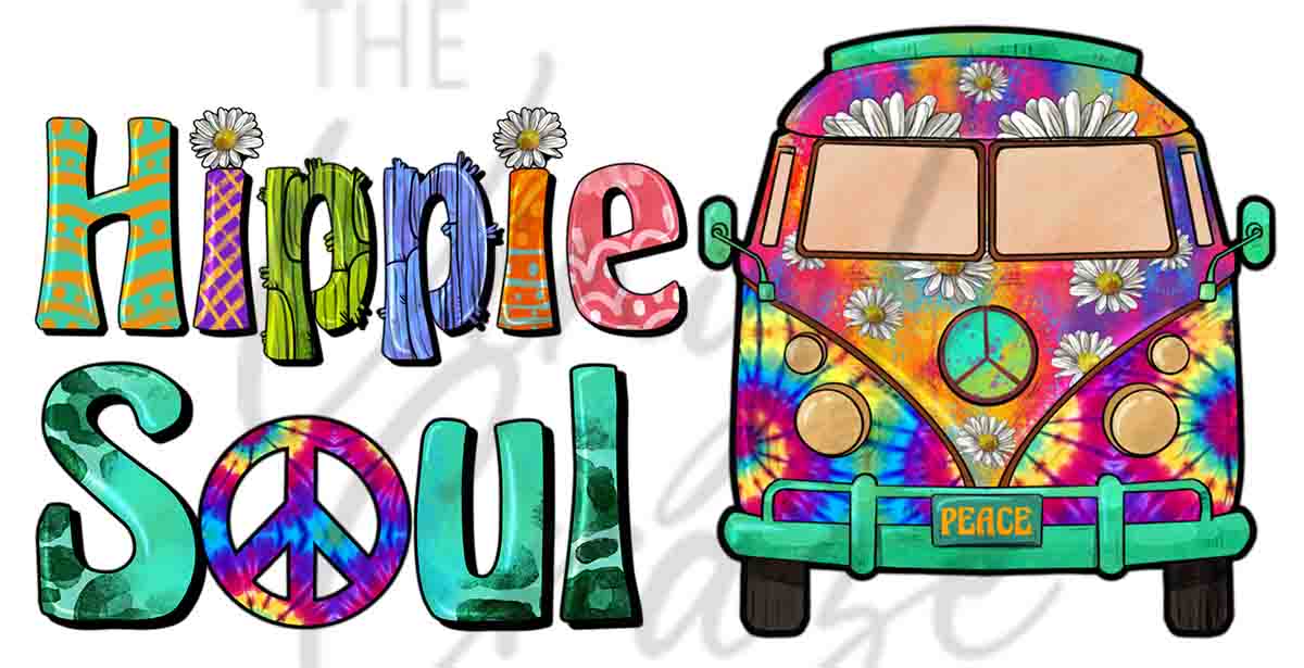 Hippie Soul Rainbow Van UV DTF Decal