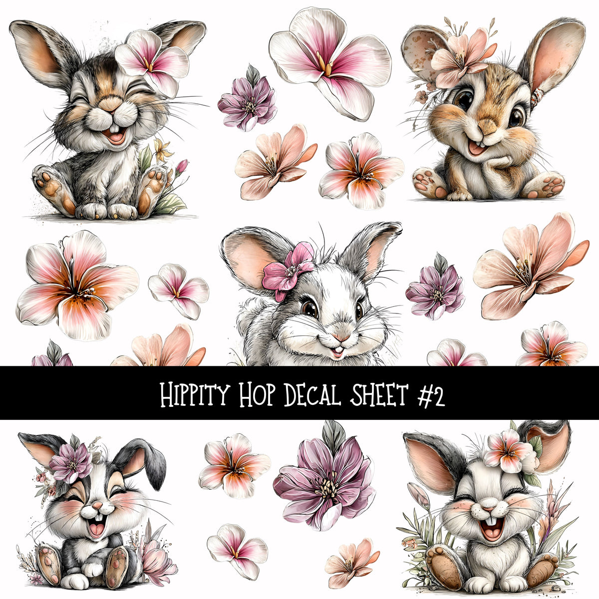 Hippity Hop UV DTF Decal sheets 2 to choose from