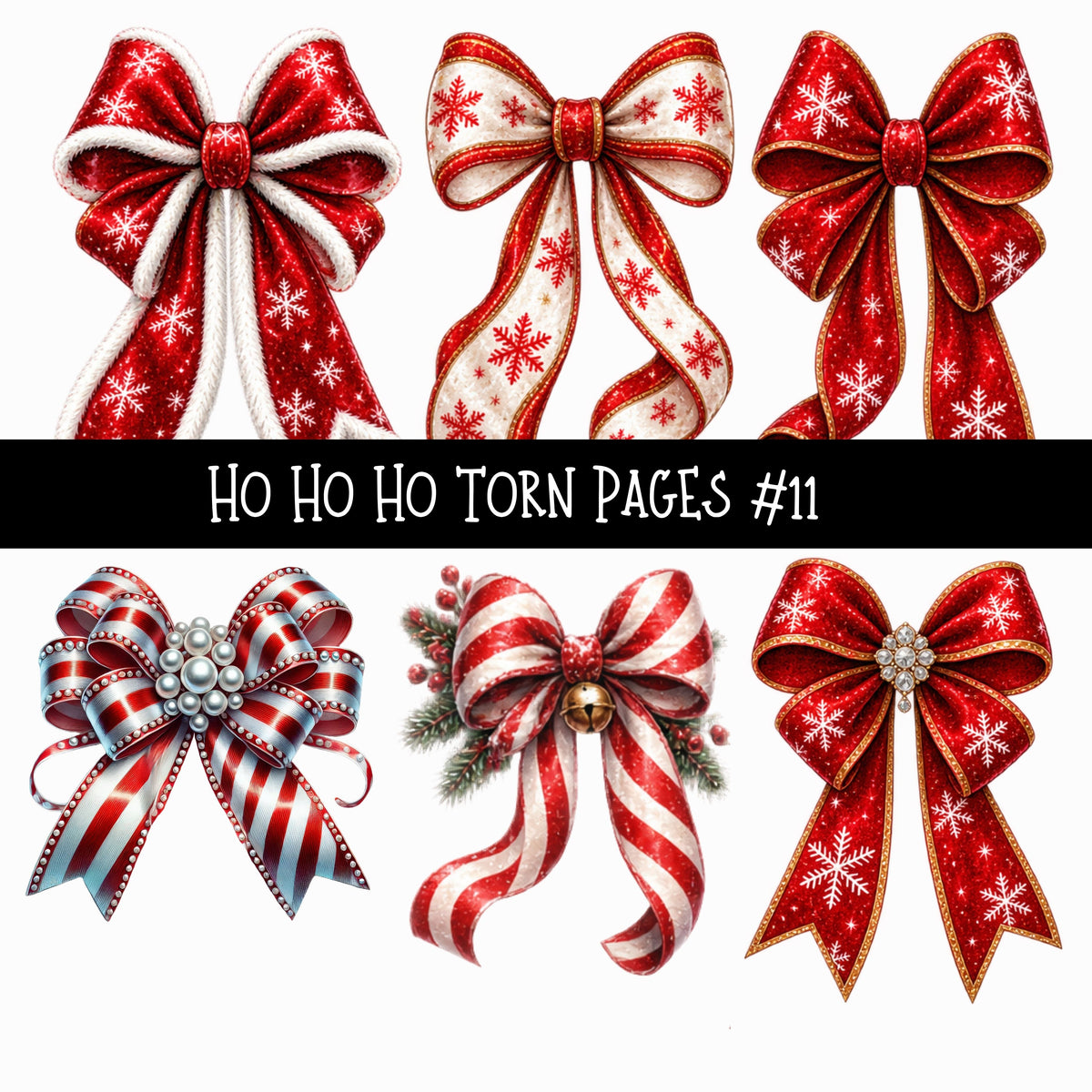 Ho Ho Ho Torn Pages UV DTF Decal sheets 11 Designs available