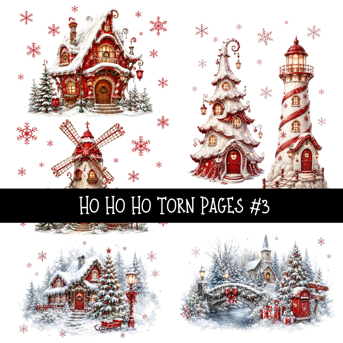 Ho Ho Ho Torn Pages UV DTF Decal sheets 11 Designs available