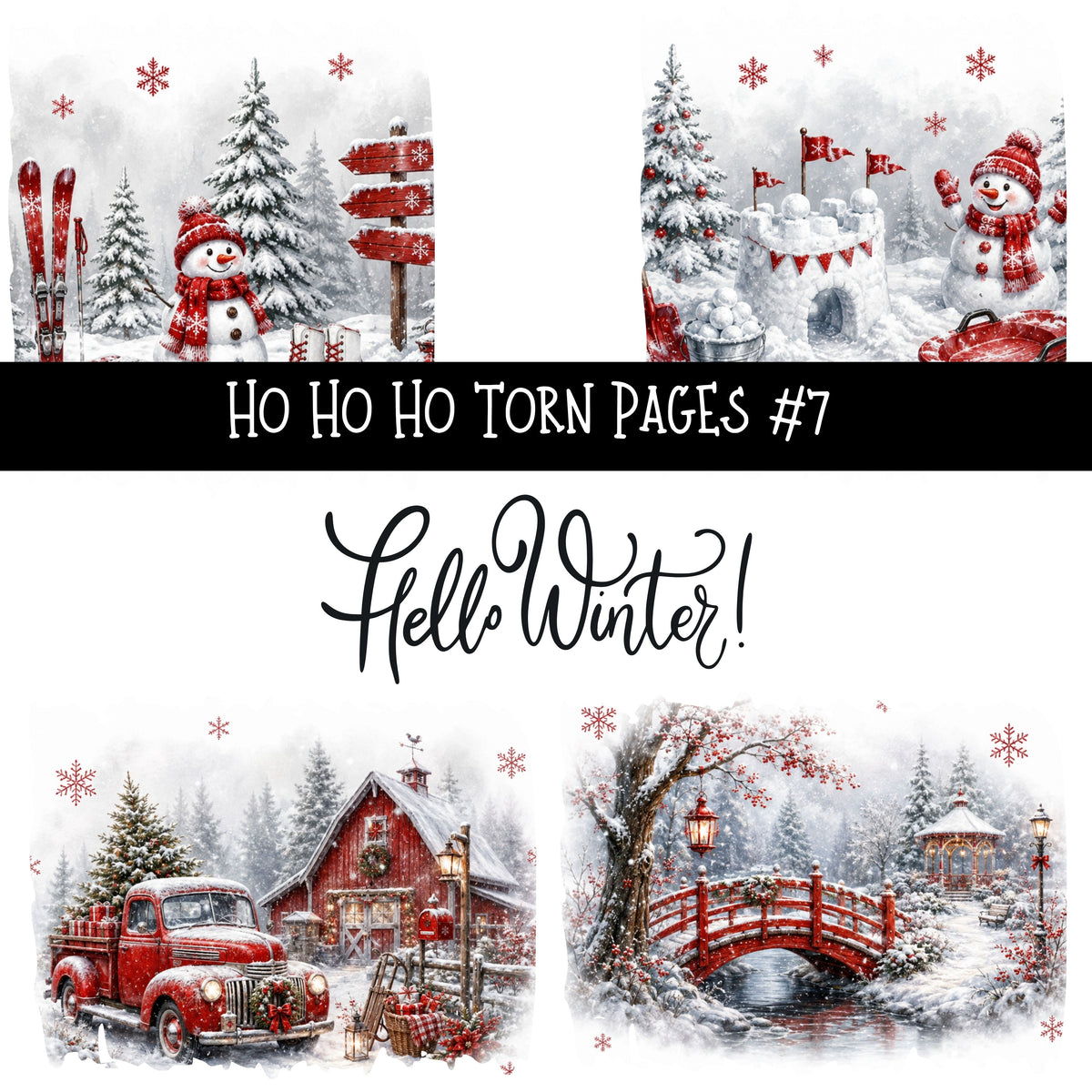 Ho Ho Ho Torn Pages UV DTF Decal sheets 11 Designs available