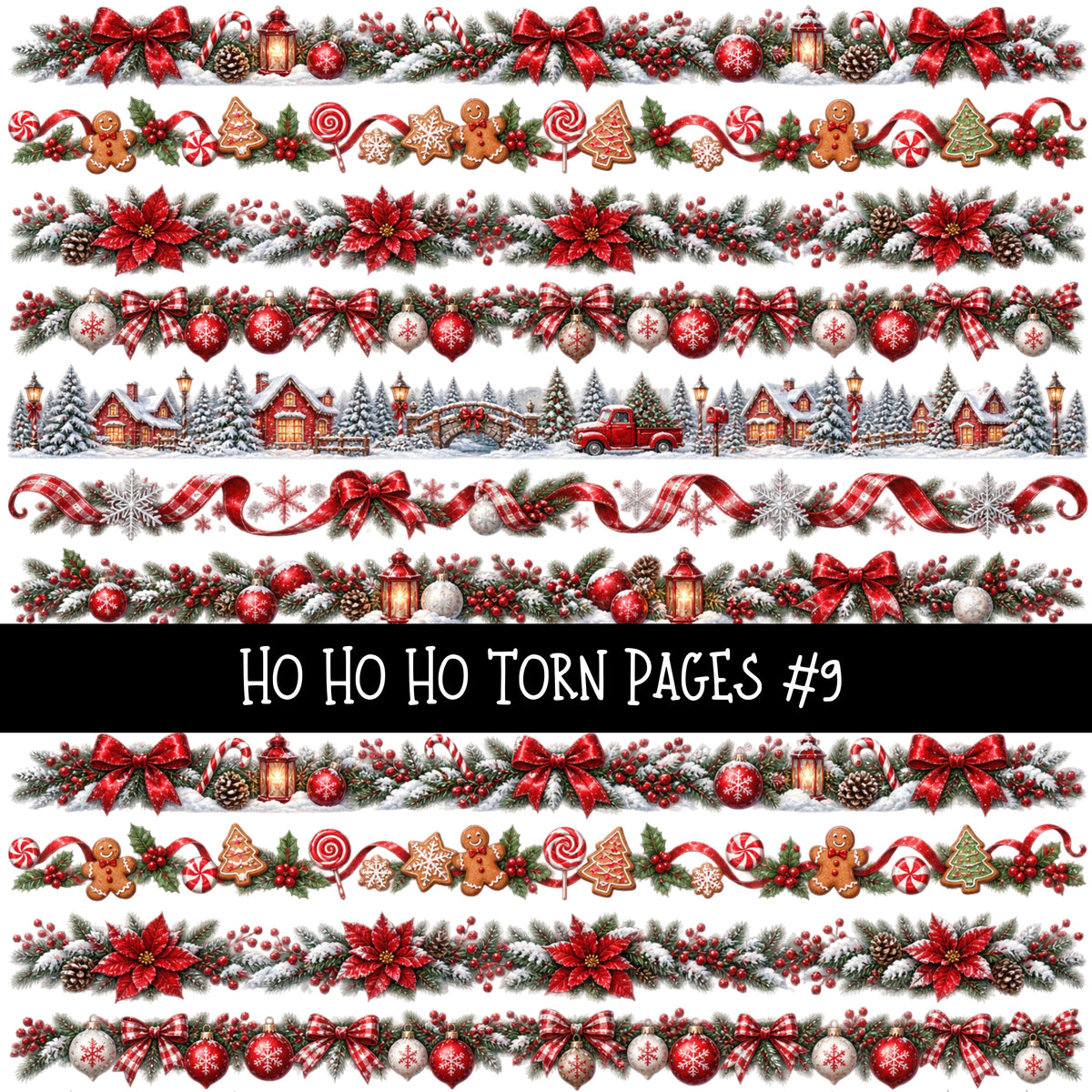 Ho Ho Ho Torn Pages UV DTF Decal sheets 11 Designs available