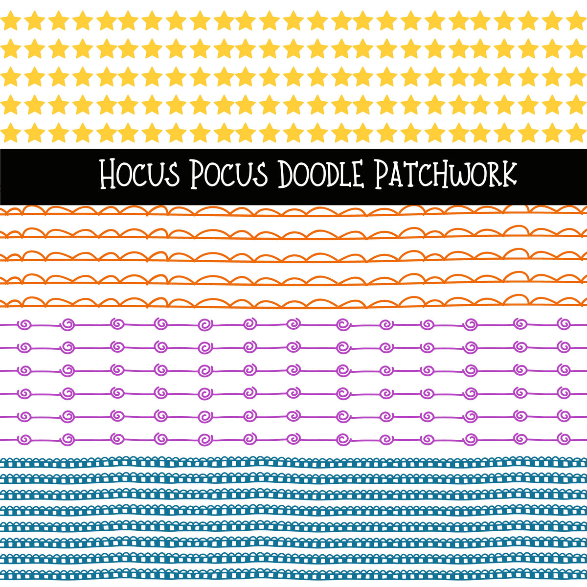Hocus Pocus Doodle Patchwork Set
