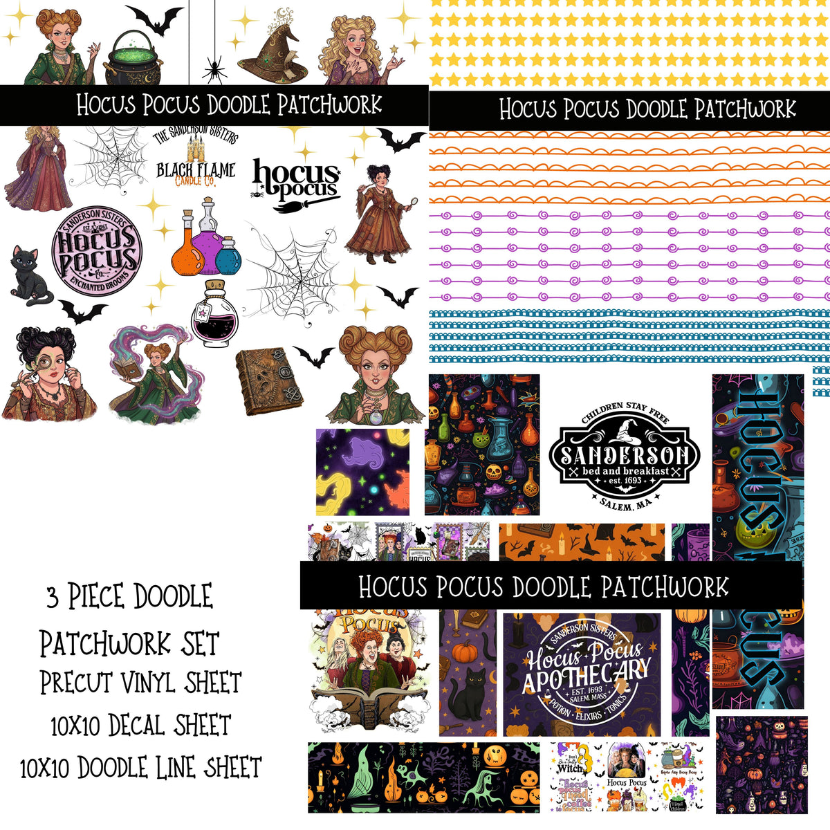 Hocus Pocus Doodle Patchwork Set