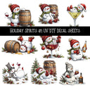 Holiday Spirits UV DTF Decal sheets 5 designs available