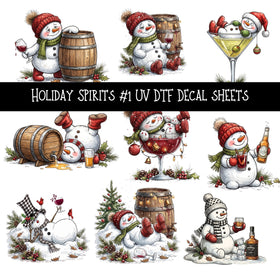 Holiday Spirits UV DTF Decal sheets 5 designs available