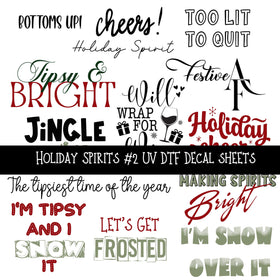 Holiday Spirits UV DTF Decal sheets 5 designs available