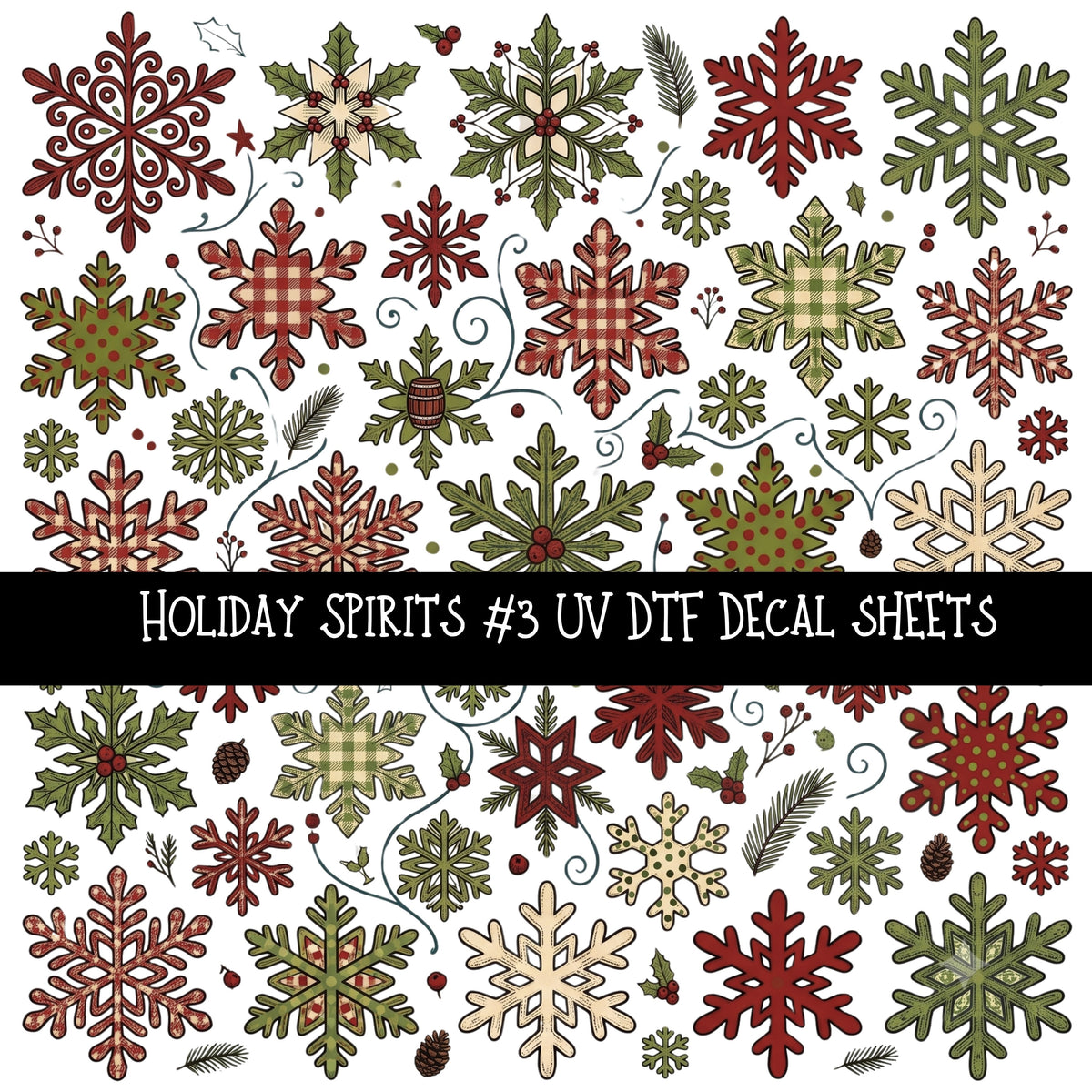 Holiday Spirits UV DTF Decal sheets 5 designs available