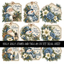 Holly Jolly Stamps and Tags UV DTF Decal sheets 4 Designs available