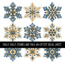 Holly Jolly Stamps and Tags UV DTF Decal sheets 4 Designs available